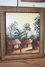 Tableau peinture village - tableau,