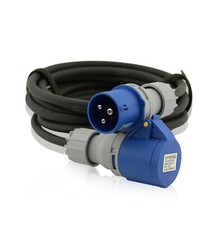 Rallonge CEE Câble d'alimentation 3 pôles 16A bleu 10 m IP44 H07RN-F 3G 2,5mm²