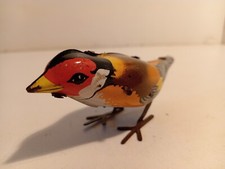 Jouet Mont Blanc JMB Oiseau pinson sauteur tole mecanique 1/2 12 cm