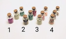 lot de mini jarres remplis miniature, maison de poupée, bocaux commerce P5