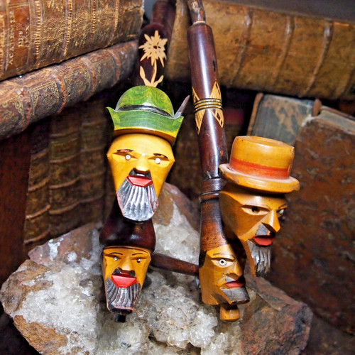 Lot pipes satyrique en bois - pipes,