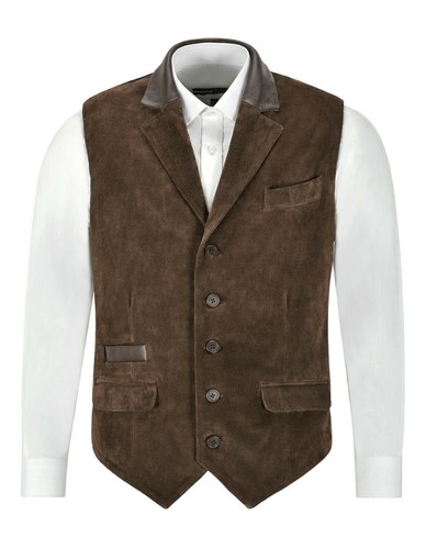 Gilet suède brun - suède,