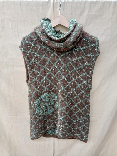 Gilet tricot chanel marron - gilet,