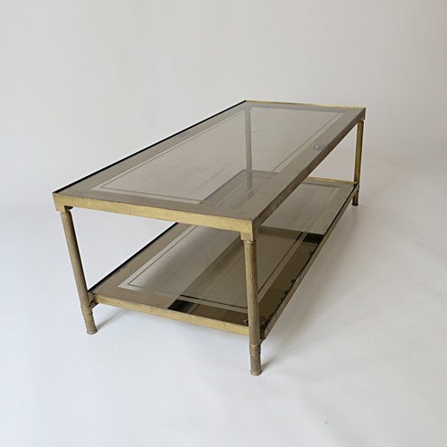 Table basse laiton verre - table, en