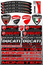 Ducati Monster 696 797 821 Motorcycle 54 Stickers Set Decals 1200 S Red