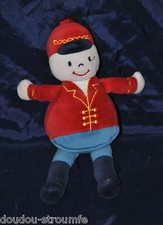 Peluche Doudou Garçon Cirque SUCRE D'ORGE Monsieur Loyal Bleu Rouge 23 Cm BE