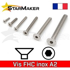 Vis à tête fraisée 6 pans FHC hexagonale inox A2 - M2 M2.5 M3 M4 M5 M6 - 5-60mm