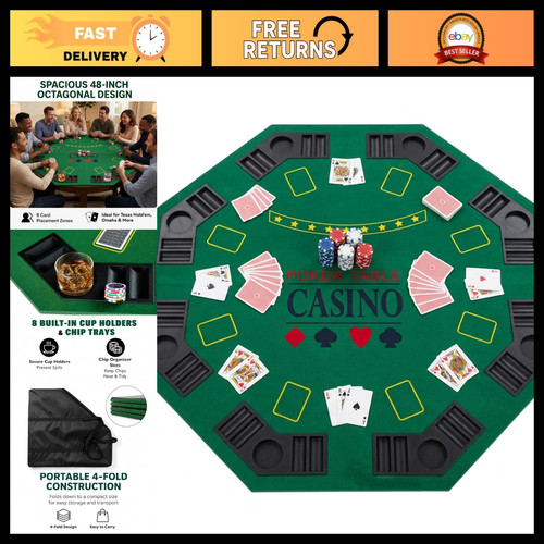 Inch octagon folding poker - 48-inch,