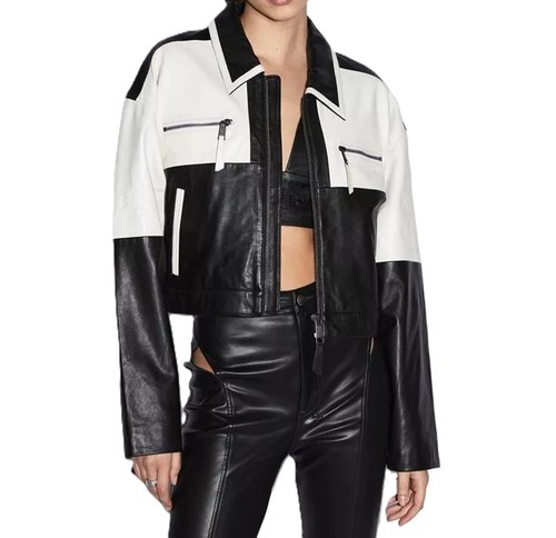 Veste moto courte femme - de,