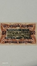 Timbre D'occupation Belge En Afrique Orientale Allemande 50c Brun Orangé Côte...