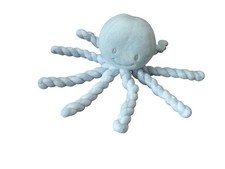 Peluche pieuvre Nattou bleu ciel blanc 20 cm doudou occasion