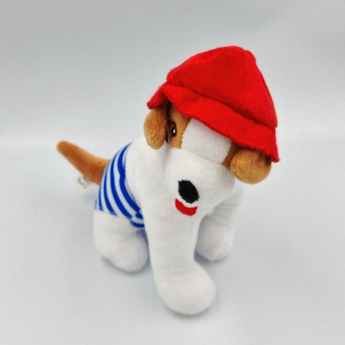 Doudou chien blanc marron