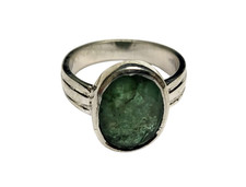 100% Émeraude Naturel ( Panna ) Solitaire Style Pierre Précieuse Bague 925