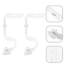 2 Pcs Suuport Tringle Rideau Support Voilage Blanc À Cintres Rideaux