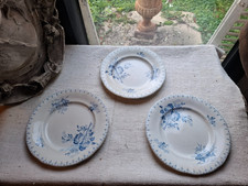 3 Assiettes plates décor  flore U.C sarreguemines