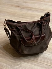 LANCEL - Véritable sac seau marron en cuir - Sac à main ou sac bandouillère NOEL