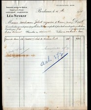 BORDEAUX (33) POISSONS / SARDINES à l'HUILE "Léo NEYRAT" en 1915