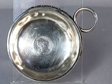 Ancien Tastevin argent + piece circa 1825 anse serpent Minerve 106 gr C634