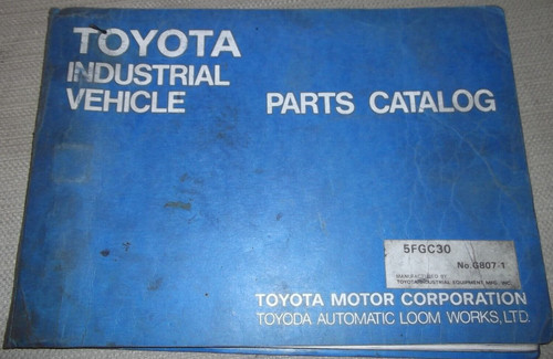 Toyota 5fgc30 manuel pièces - toyota,