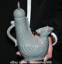 8.4 "vieux four en céramique émaillée cyan robinet poisson bouilloire à vin