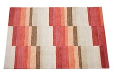 Rouge Rose Beige Braun Tapis 100% Laine Tissé à la Main 122x183 CM Lori Buff