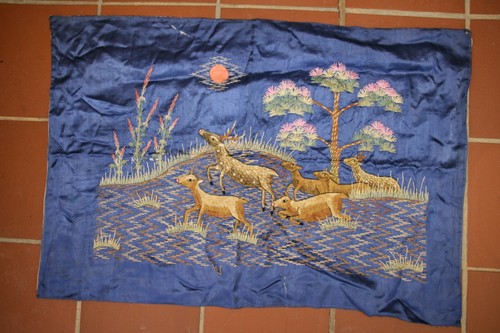 Textile soie tissu bleu - soie,