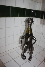 Porte-bouteille de Vin Football Joueur de foot footballeur Sculpture Métal N° 7