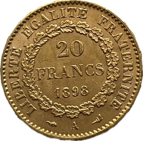 France 1898 francs gold in - france,