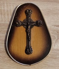 Crucifix ancien en laiton avec