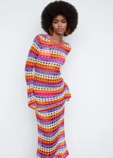 Robe De Plage Tricot Rayée