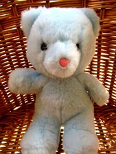 doudou peluche ajena ours bleu 21cm très bon état vintage