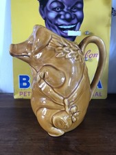 ancien pichet à eau En Barbotine  cochon zoomorphe