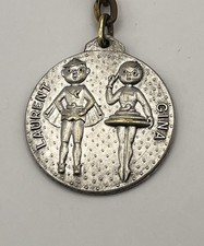 Porte Clé - ORANGINA - Laurent Et Gina - Vintage Key Ring, METARGENT  1960s Pub