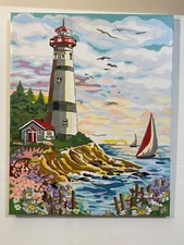 Tableau Peinture sur Toile Phare bord de côte (10-14/A8)