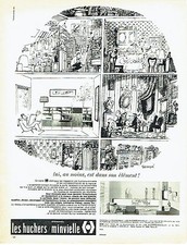 PUBLICITE ADVERTISING 037  1964  les Huchers Minvielle  meubles éléments  Sempé