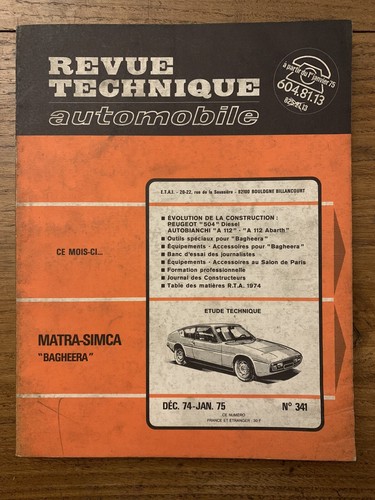 Revue technique matra simca - revue,
