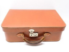 -SUPERBE GROSSE MALLETTE de VOYAGE CUIR BRUN VINTAGE NECESSAIRE TOILETTE    D