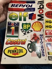 Ancien Autocollant Mobylette Mob Peugeot Planche Elf Mobil Bp Repsol Stickers