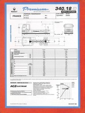 RENAULT PREMIUM / 300 . 18 D PORTE-VOITURES / PORTEUR REMORQUEUR / FICHE de 1996