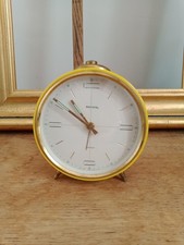 ANCIEN RÉVEIL MÉCANIQUE REVSOL JAUNE / HORLOGE PENDULE OLD CLOCK