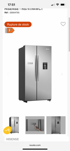 Frigo américain hisense gris - frigo,
