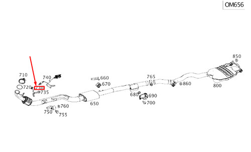 W222 exhaust gas - gas, line