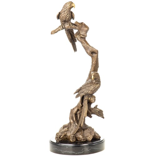 Sculpture perroquets bronze - perroquets,