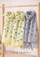 Lot de 3 foulards 100% viscose