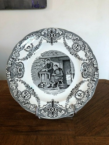 Assiette théme gien - a,