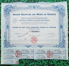 Dépt 30 & 38 - Cessous Siège à Grenoble - Mines de Charbon & d'Anthracite - 1940