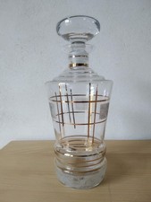 Carafe ou flacon à liqueur granité et liseré doré Art Déco *