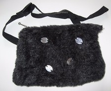 SAC CEINTURE ❤️ fausse fourrure TAKI-TO WIEN NEUF femme fille Gris foncé !