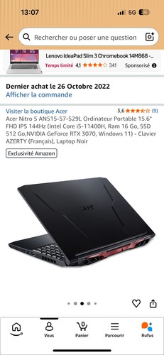 Acer nitro 512go ssd - nitro, 15,6"