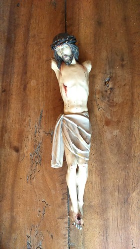 Ancien christ bois - christ, polychrome